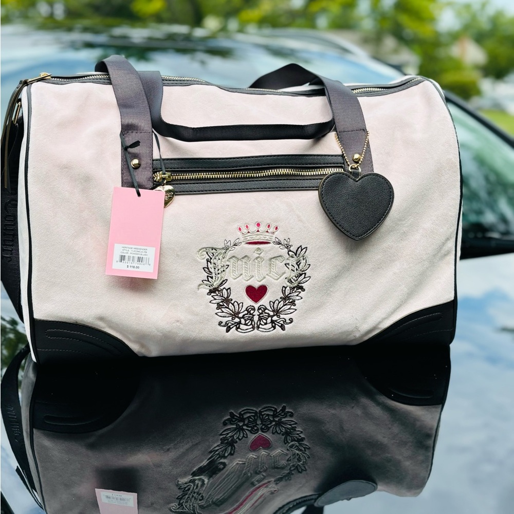 Juicy Couture Pink and Black Travel Bag - Picture 2 of 8